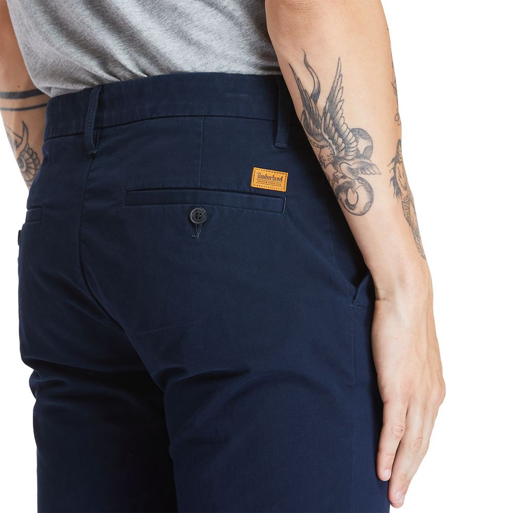 Timberland Mens Pants Squam Lake Stretch Chino - Navy - India TX3059481